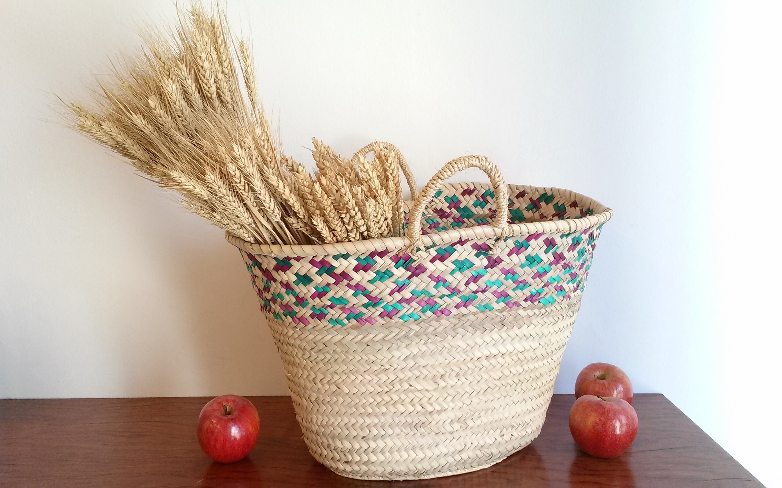 Bunte ovale Tasche Handtasche aus Palmen Kurze Rucktasche | Etsy