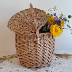 Jane Birkin bag, Jane Birkin basket, wicker handbag, round tote, Jane Birkin style wicker basket, summer bag, Jane Birkin tote, t. I image 2