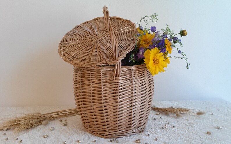 Jane Birkin bag, Jane Birkin basket, wicker handbag, round tote, Jane Birkin style wicker basket, summer bag, Jane Birkin tote, t. I image 2