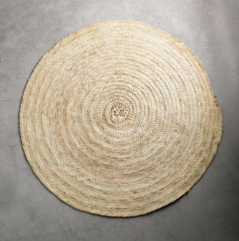 Round Rug Made Of Straw Round Rugs In Palm Mat Round With Etsy