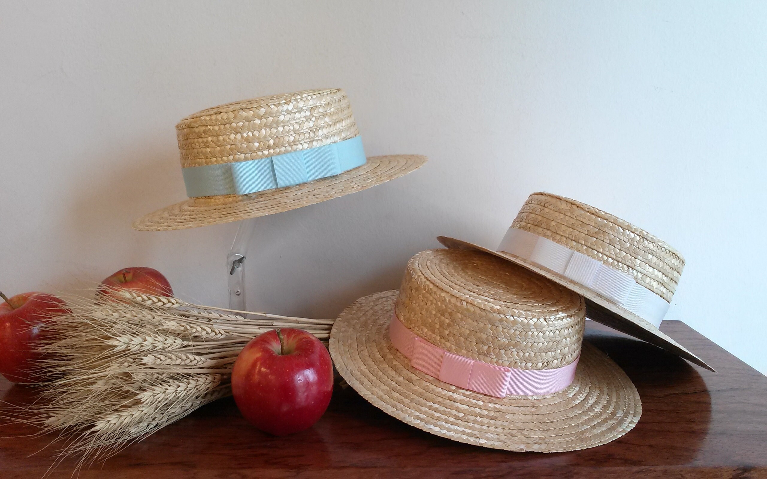 Natural Straw Boater for Children Summer Straw Hat for Children Ceremonial Hat Beach Hat for Children. Etsy Ireland