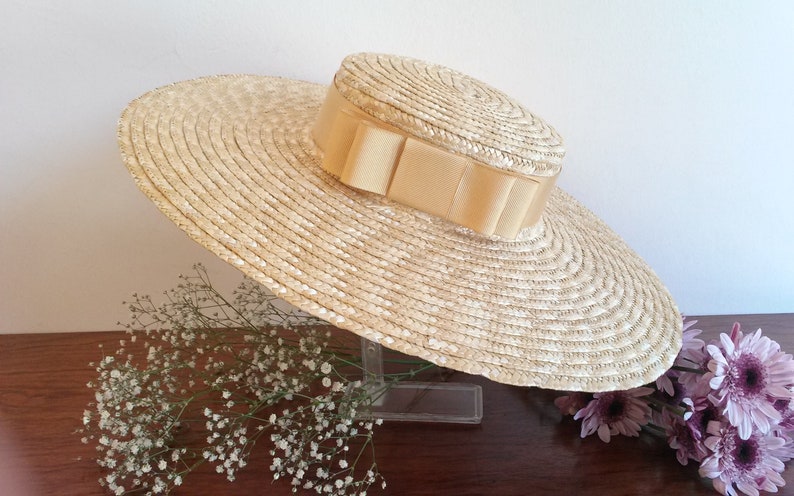 Chapeau De Soleil Femme Large Bord En Paille Naturelle - Fait Main, Pliable - Ruban Ajustable - Pour Plage, Vacances