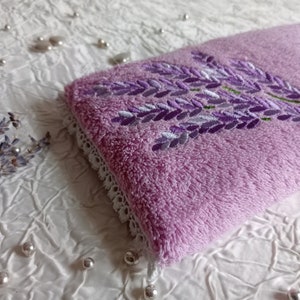 Lavender cushion, relaxation cushion with lavender and organic flax seeds, aromatherapy cushion, scented cushion, thermal cushion image 1