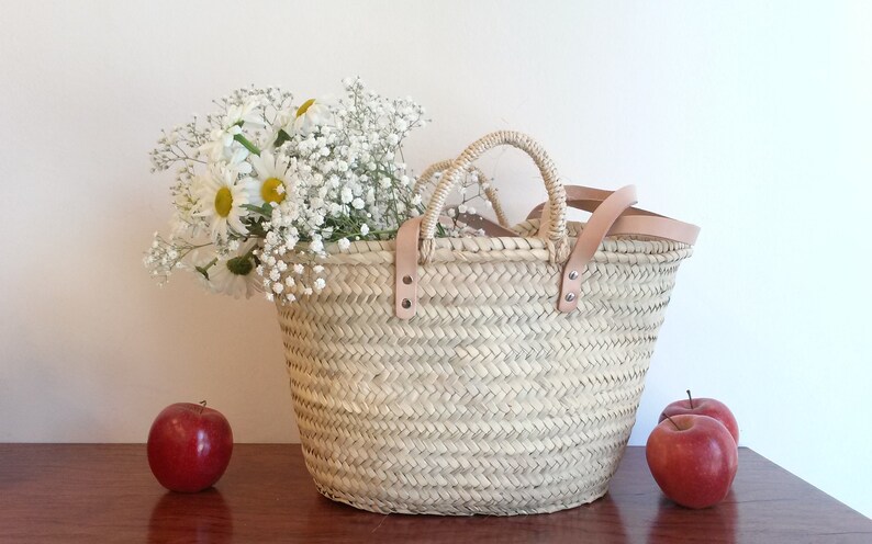 Tote bag, palm tree handbag, long leather handle tote bag, summer bag, market bag, straw tote, S, M, L, XL, XXL. XXL - 50x34x28