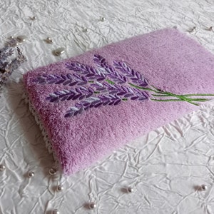 Lavender cushion, relaxation cushion with lavender and organic flax seeds, aromatherapy cushion, scented cushion, thermal cushion image 2