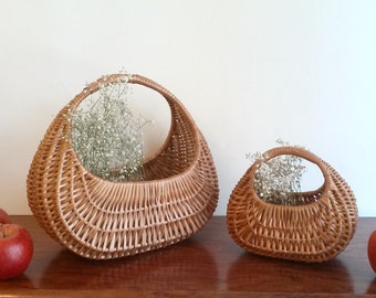 Wicker gondola bag, wicker basket, handbag, natural wicker bag, vintage bag, vintage basket, decorative basket, S, M.