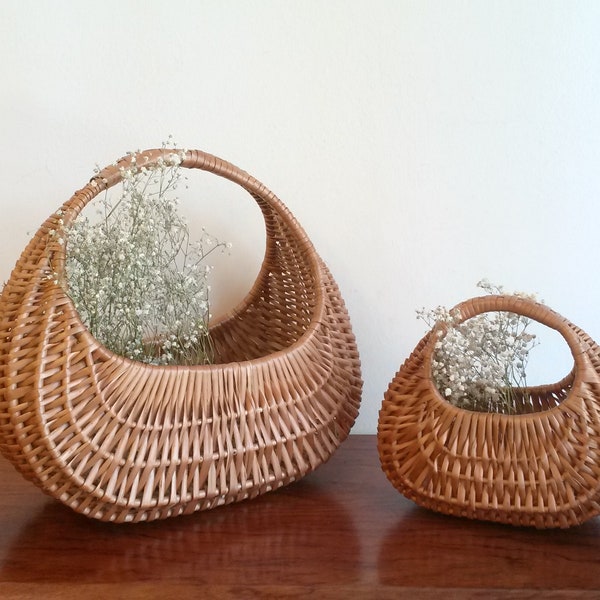 Wicker gondola bag, wicker basket, handbag, natural wicker bag, vintage bag, vintage basket, decorative basket, S, M.