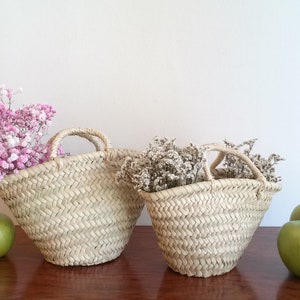 Wedding basket, small straw basket for wedding, straw basket for wedding, small basket for bridesmaid, size XS, S image 2