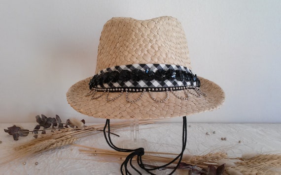 Sombrero de verano de paja natural, sombrero de verano trilby de paja de  mujer, sombrero trilby de paja natural, sombrero trilby de mujer. -   México