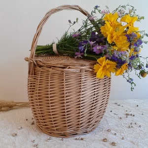 Jane Birkin bag, Jane Birkin basket, wicker handbag, round tote, Jane Birkin style wicker basket, summer bag, Jane Birkin tote, t. I image 9