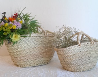 Palm tree bassinet, oval palm tree basket, children's palm tree basket, small palm basket, small basket with handles, sizes XS, S.