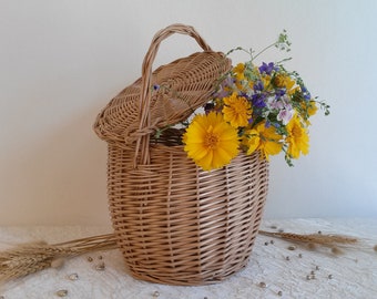 Jane Birkin bag, Jane Birkin basket, wicker handbag, round tote, Jane Birkin style wicker basket, summer bag, Jane Birkin tote, t. I