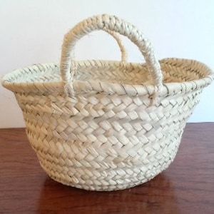 Wedding basket, small straw basket for wedding, straw basket for wedding, small basket for bridesmaid, size XS, S image 4