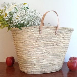 Tragetasche, Palmenblatt-Handtasche, Tragetasche mit kurzem Ledergriff, Palmenblattkorb, Sommertasche, Markttasche, Strohtasche, S, M, L, XL, XXL.