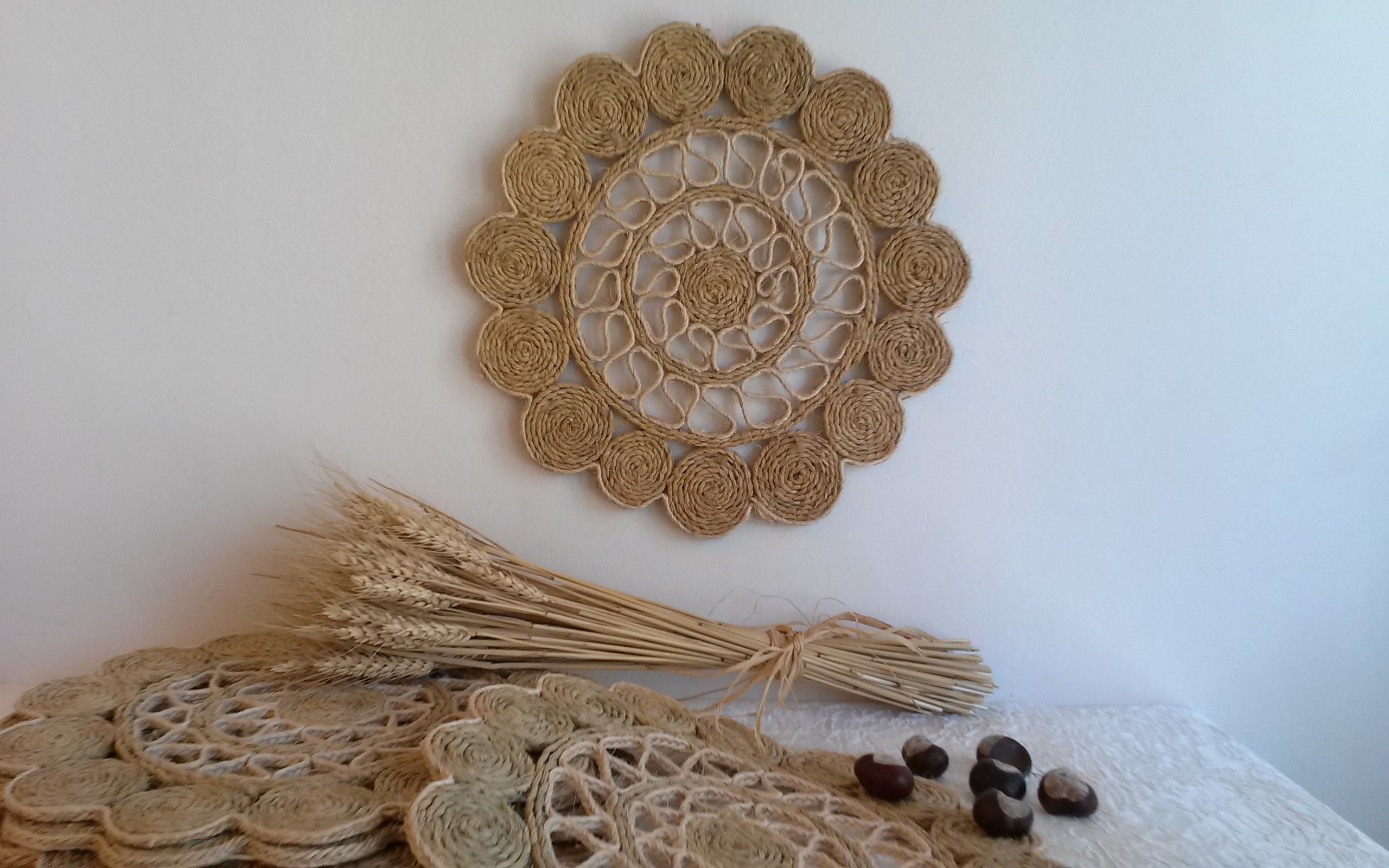 Jute Mandala Wall Decor Etsy