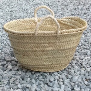 Palm tote bag, straw handbag, short palm handle tote bag, summer bag, market bag, straw tote, S, M, L, XL, XXL. image 2