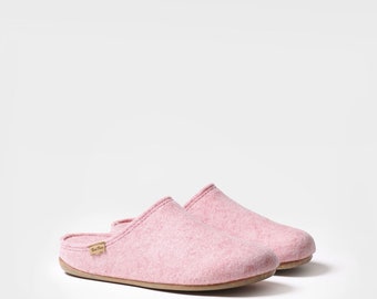 Women's slipper in recycled felt, recycled felt slipper, winter slippers in recycled felt, felt slippers, 36 to 41 EU.