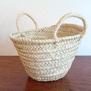 Wedding basket, small straw basket for wedding, straw basket for wedding, small basket for bridesmaid, size XS, S image 3