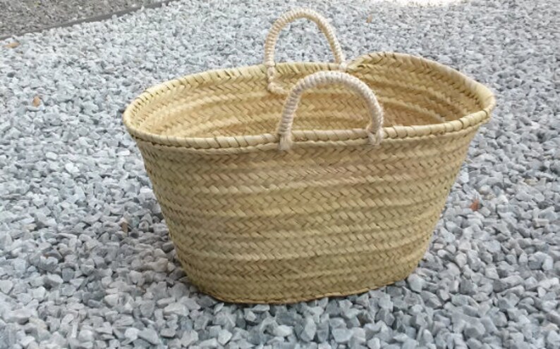 Palm tote bag, straw handbag, short palm handle tote bag, summer bag, market bag, straw tote, S, M, L, XL, XXL. image 4