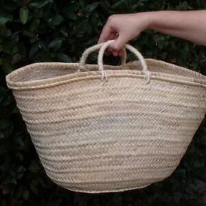 Palm tote bag, straw handbag, short palm handle tote bag, summer bag, market bag, straw tote, S, M, L, XL, XXL. image 7