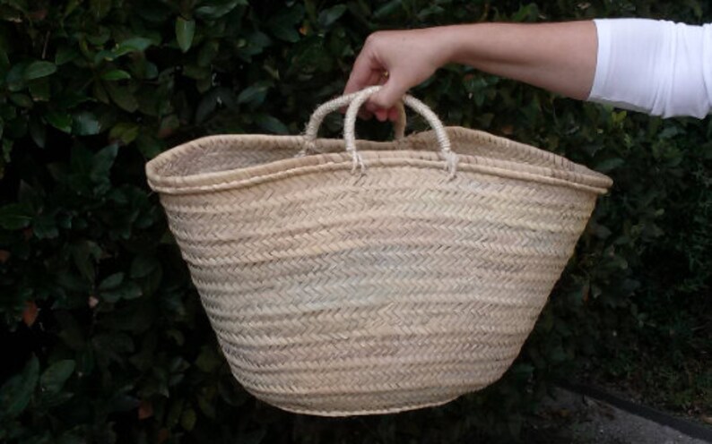 Palm tote bag, straw handbag, short palm handle tote bag, summer bag, market bag, straw tote, S, M, L, XL, XXL. image 7