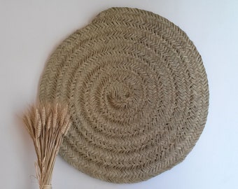 Tapis rond en fibre de spart, tapis rond en paille, tapis rond en fibres naturelles de spart, diamètres 50, 60, 70, 80, 100, 120, 140 cm.