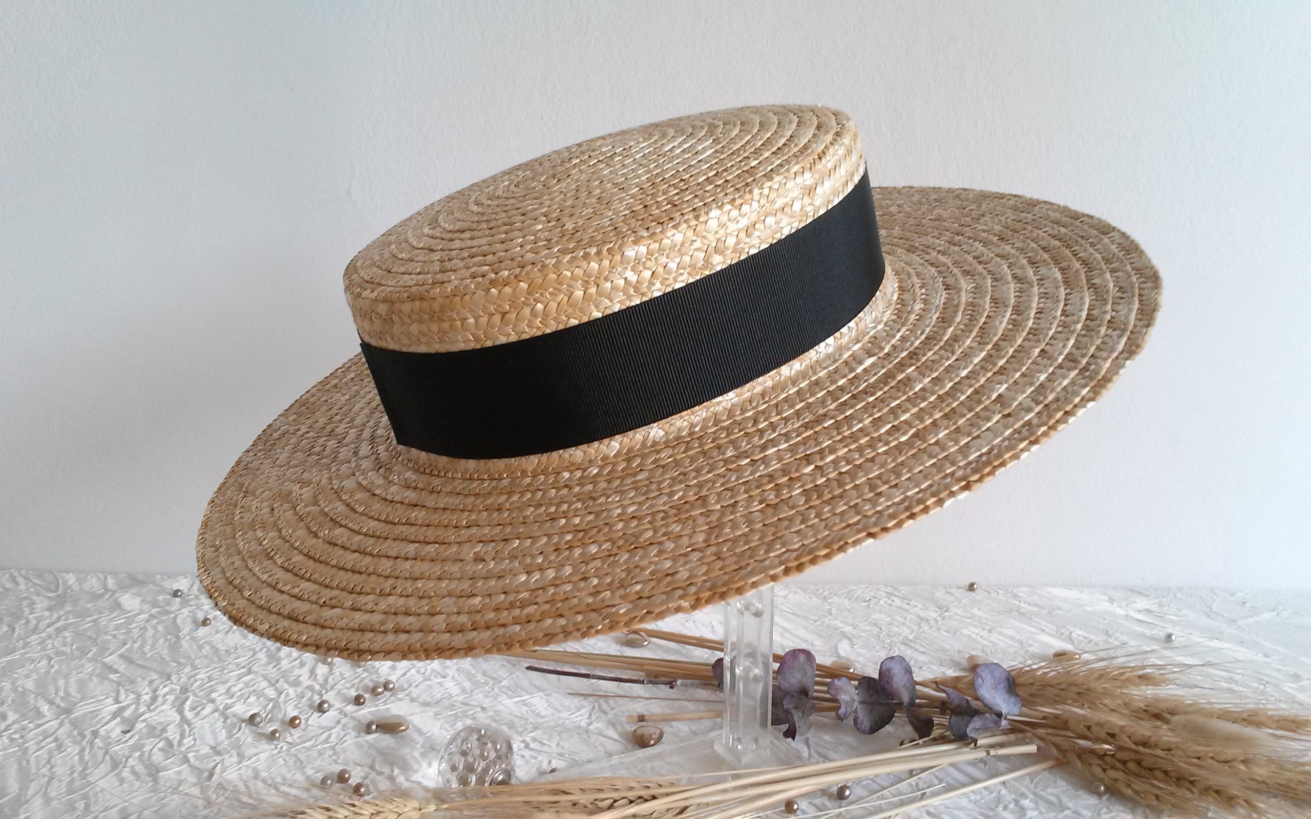 Straw Hat With Ribbon -  Finland