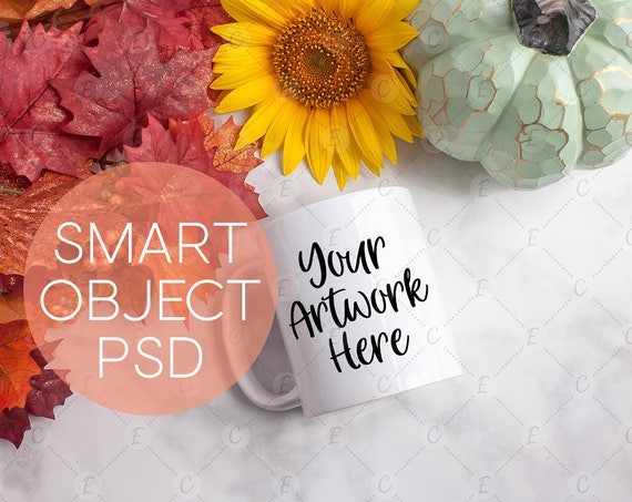 Fall Stock Images  Fall Mug Mockup  Styled Flatlay  Mug