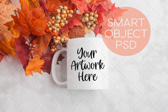 11oz Mug Mockup Styled Mug Photo Fall Mug Mockup - Magazine Mockup Psd