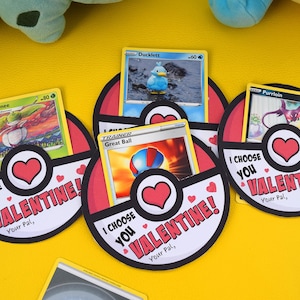 Trading Card Valentine Tags, I Choose You Valentine, Children's Valentines, Kids Valentines, School Valentine, Classroom Valentine