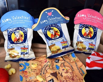 Pirate Food Valentine Tags, Ahoy Valentine!, Children's Valentines, Kids Valentines, School Valentine, Classroom Valentine