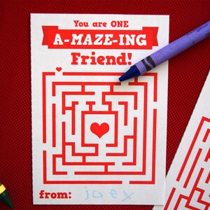 Maze Valentine Karte, du bist ein erstaunlicher Freund, Kinder Valentines, Kids Valentines, Schule Valentine, Klassenzimmer Valentine