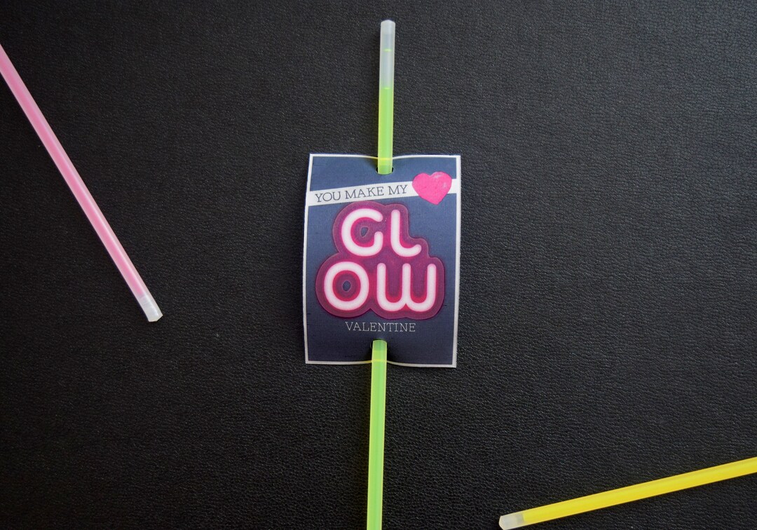 Valentine Glow Sticks, You Make My Heart Glow Valentine, Children's ...