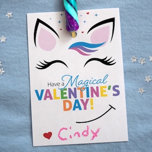 Carte de Saint-Valentin Licorne Lollipop, Passez une Saint-Valentin magique, Saint-Valentin pour enfants, Saint-Valentin pour enfants, Saint-Valentin d'école