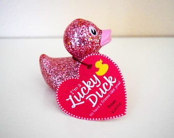 Rubber Duck Valentine, I'm A Lucky Duck, Children's Valentines, Kids Valentines, School Valentine, Classroom Valentine