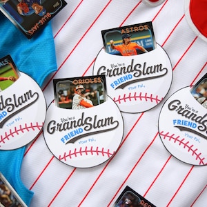 Etichette di San Valentino con biglietti da baseball, Sei un amico del Grande Slam, San Valentino per bambini, San Valentino per bambini, San Valentino della scuola, San Valentino in classe