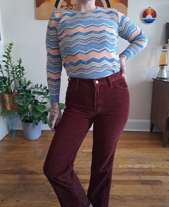 70s/80s Chevron Long Sleeve Top