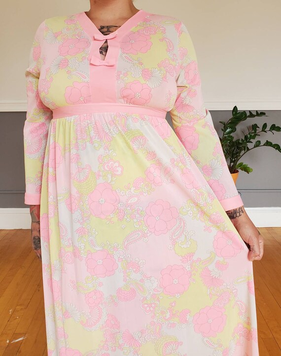 60s/70s Lorraine Floral Nightgown - image 3
