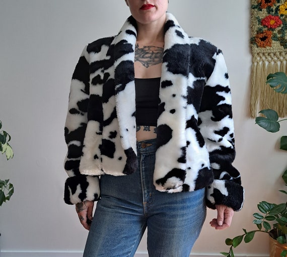 80s/90s Monterey Fashions Cropped Faux Fur Coat w… - image 2