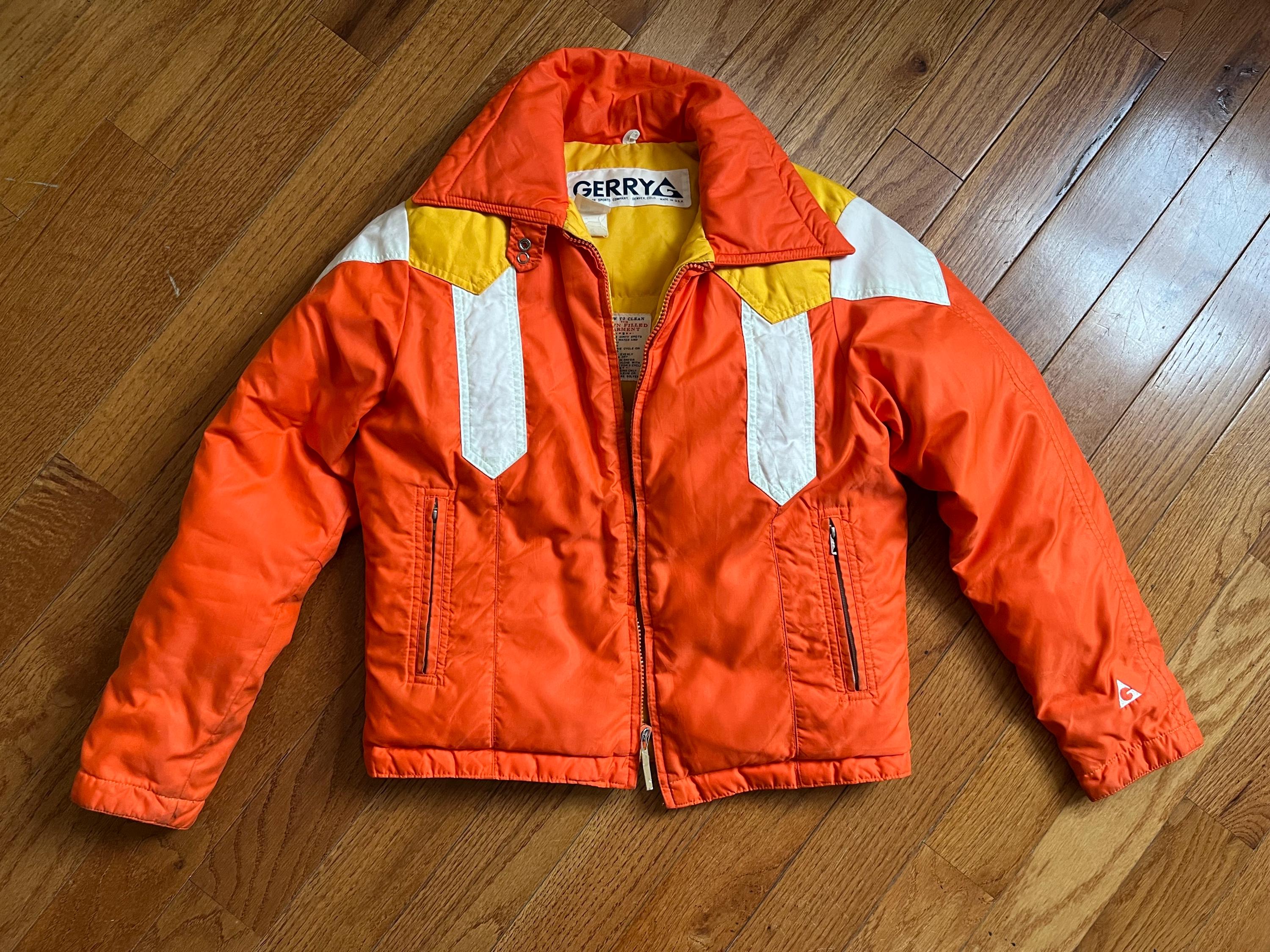 VINTAGE 70s GERRY Goose Down Jacket Mens XL Blue USA Made