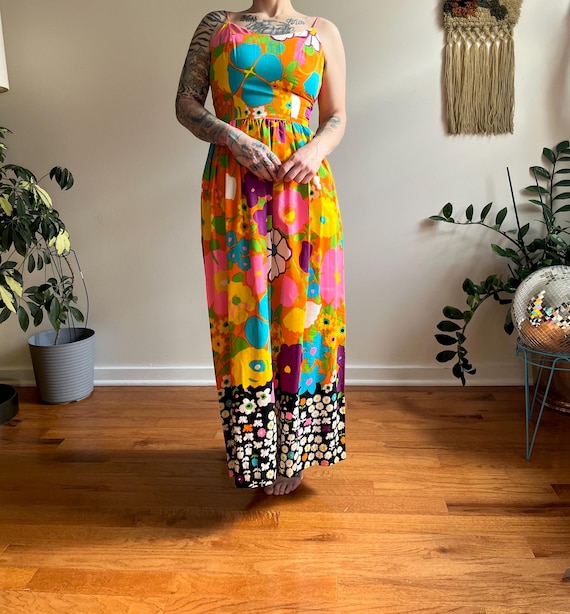 maxi dress bright colors Multi Color Pleated Maxi Dress