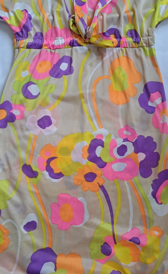 60s/70s Cole of California Floral Maxi Dress w/ G… - image 9