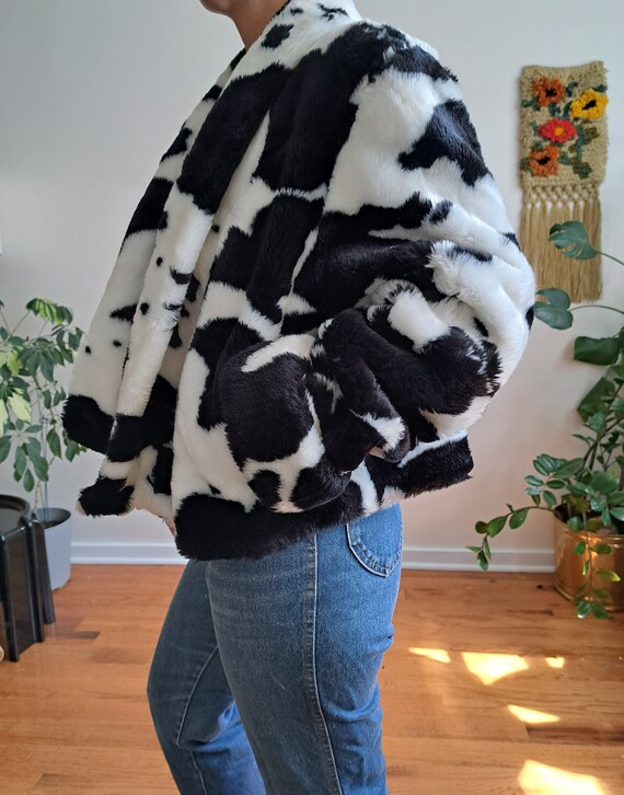 80s/90s Monterey Fashions Cropped Faux Fur Coat w… - image 3