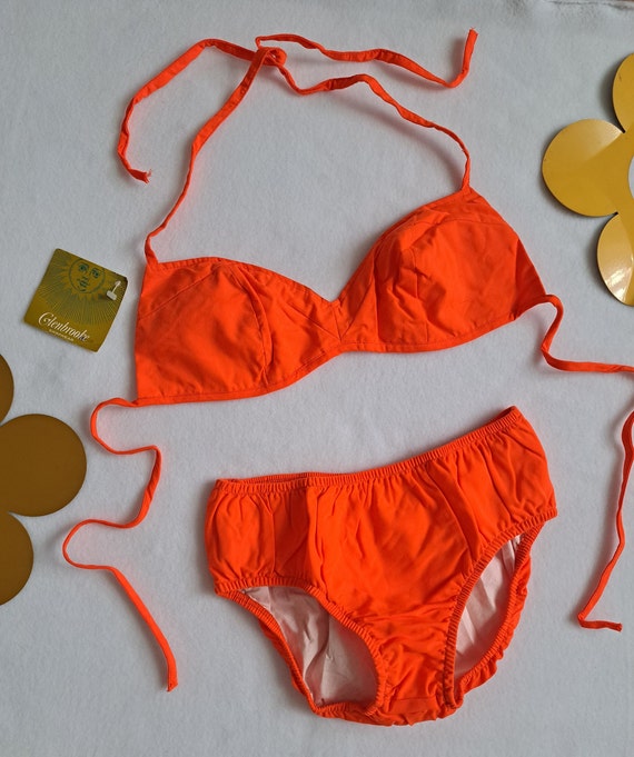 Red orange bathing suit sale