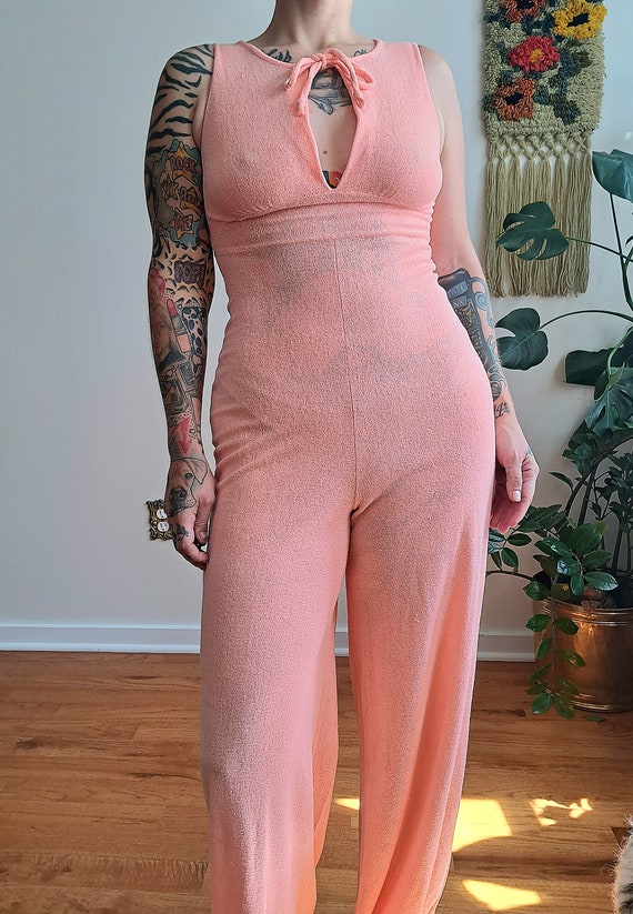 70s Pink Lounge Jumpsuit - image 2