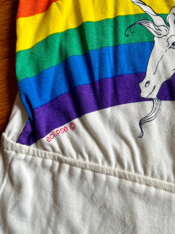 RARE 70s/80s Rainbow Unicorn Romper by Eclipse - image 4