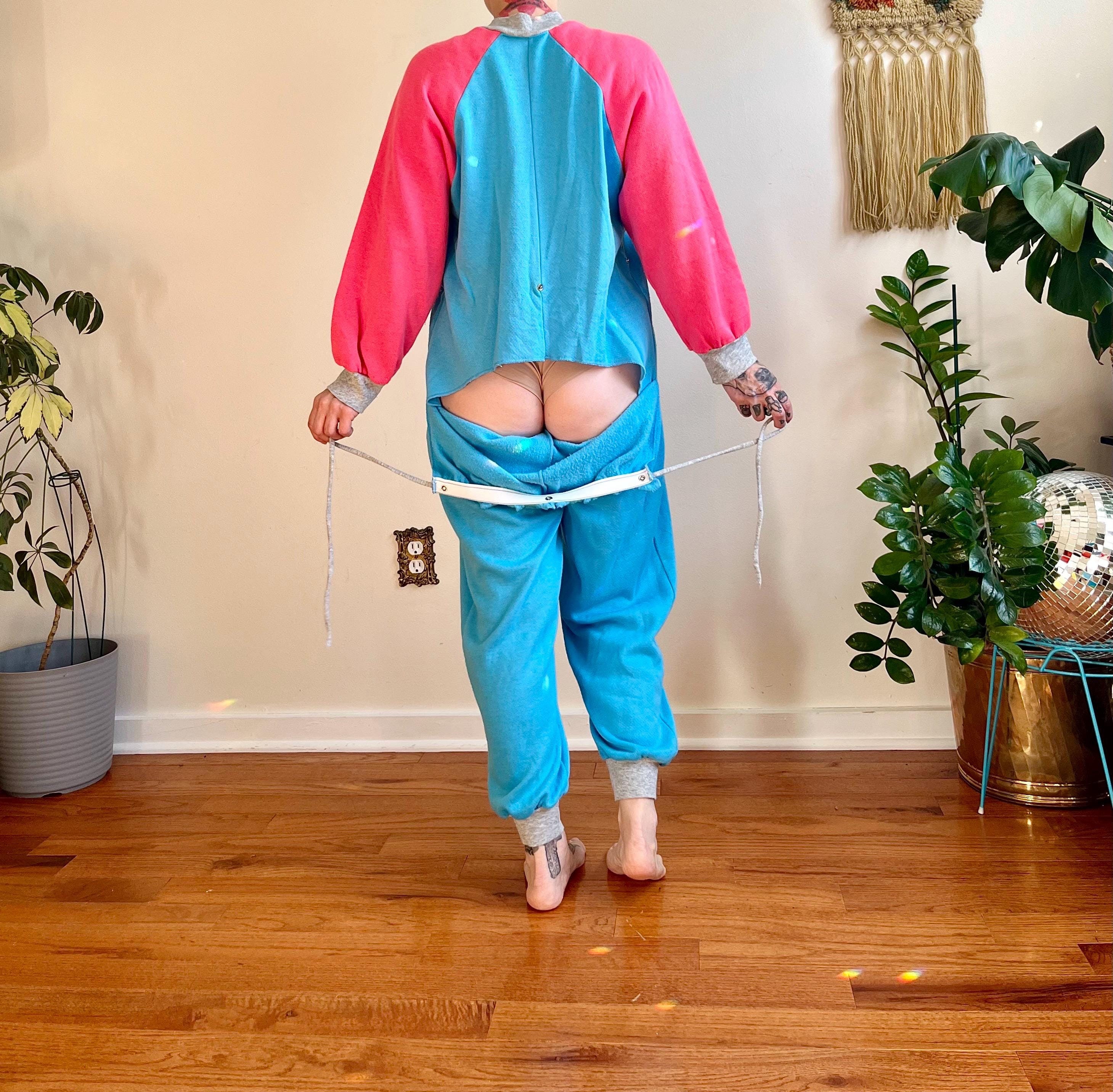 小物 LATE 80s LEOPARD BUM FLAP 80s Pajama Onesie W/ Bum Flap by Courtney's Things - Etsy