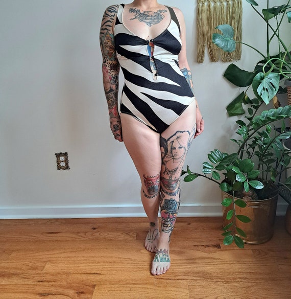 80s Cole of California Zebra Swimsuit