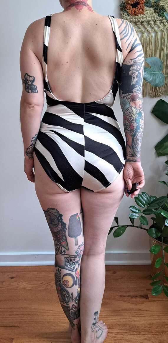 80s Cole of California Zebra Swimsuit - image 4