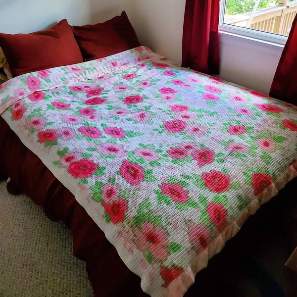 Acrylic Blanket Waffle Weave With Satin Trim Etsy